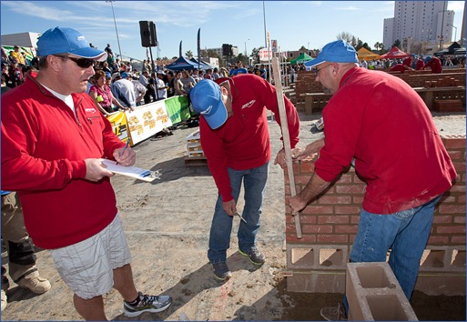 A group of highly qualified judges assess the work of the masons.