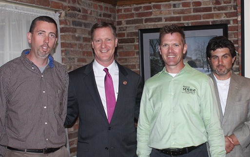 Paul Oldham, Ollier Masonry; Rep. Steve Stivers (R-OH); Joe Buechel, Natural Stone Veneers International; Joe Bonifate, Arch Masonry.