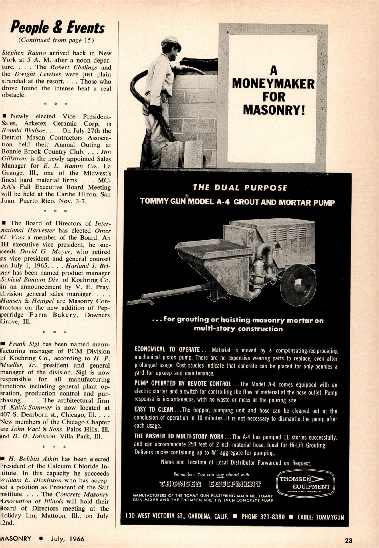 Masonry Magazine July 1966 Page. 23