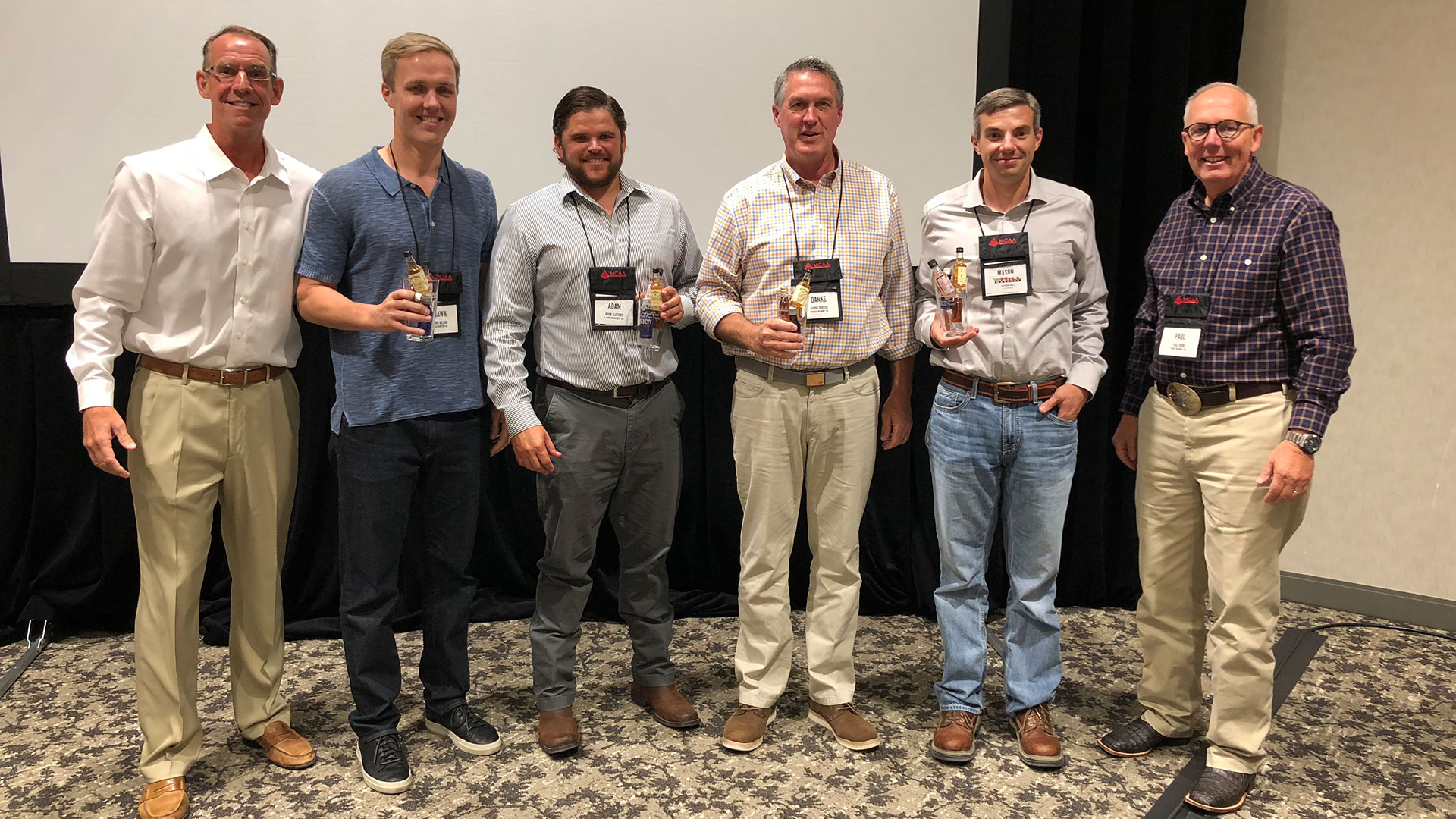 Left to right: Todd Fredrick, Shawn Nelson, Adam Slattery, Danks Burton, Mason Hill, Paul Odom