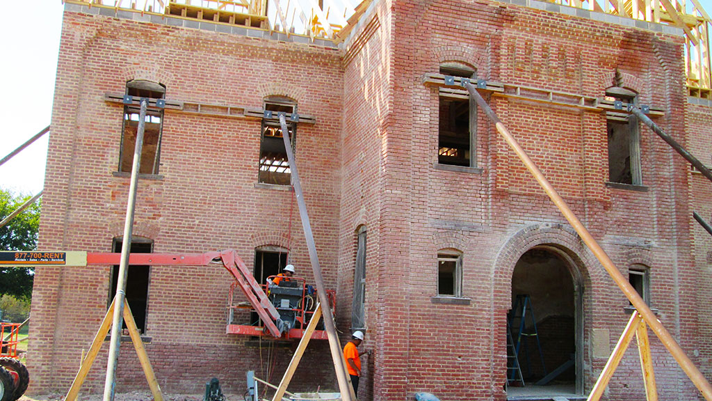 The Burney Institute during restoration.