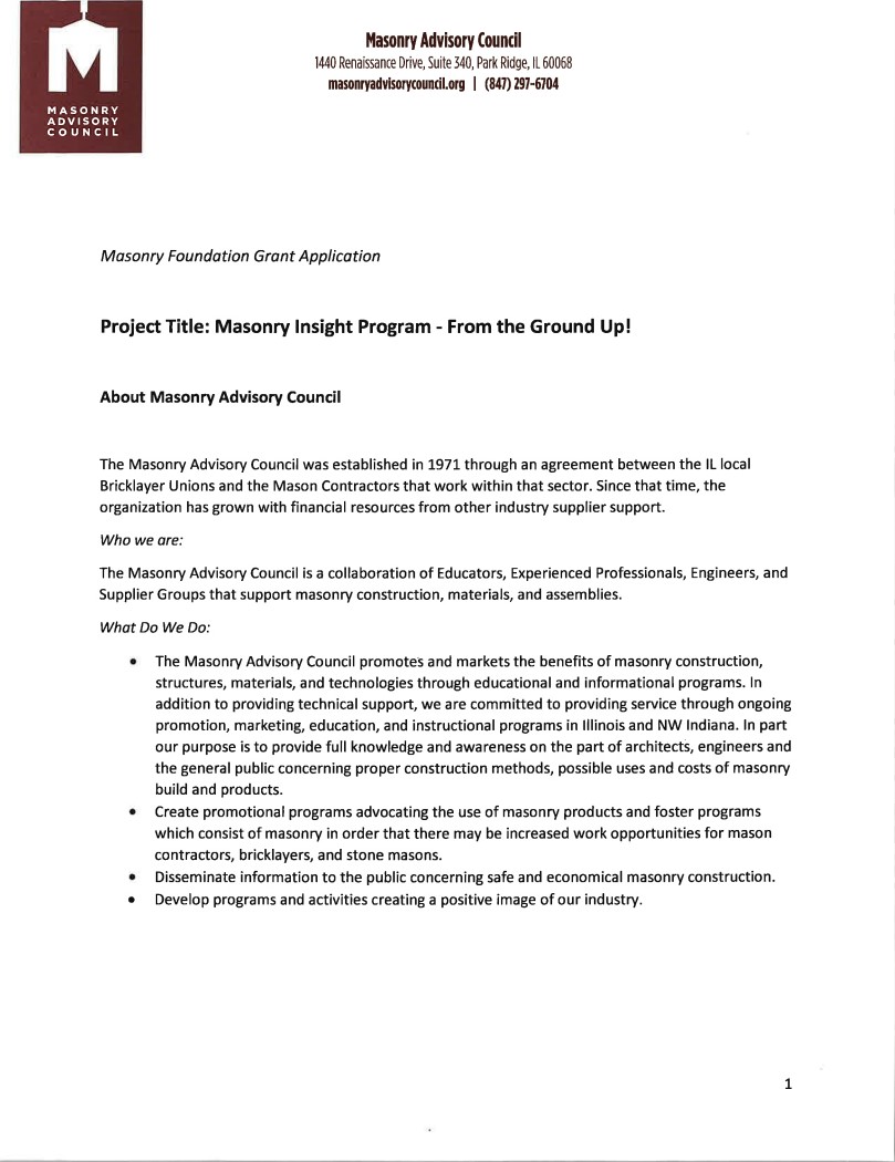 Masonry Insight Program - From The Ground Up!